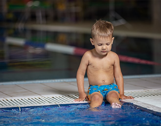 kid at pool